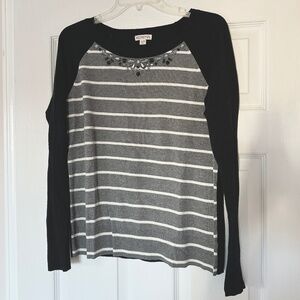 Embellished Sweater Grey Black M